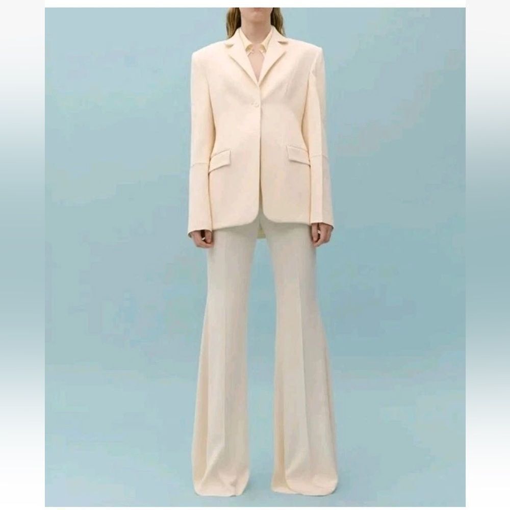 Victoria Beckham x Mango Suit Jacket Blazer Cream Button  Sz XS